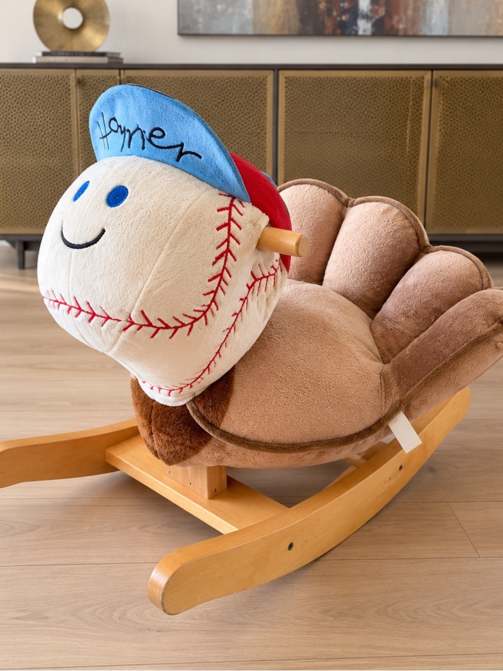 ⚾ Rocky Rockabye Homer Baseball Rocker – Kids Plush Rocking Chair
